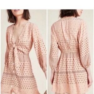 Anthropologie x Faithful The Brand - Pink Tie-Front Dress Size 2